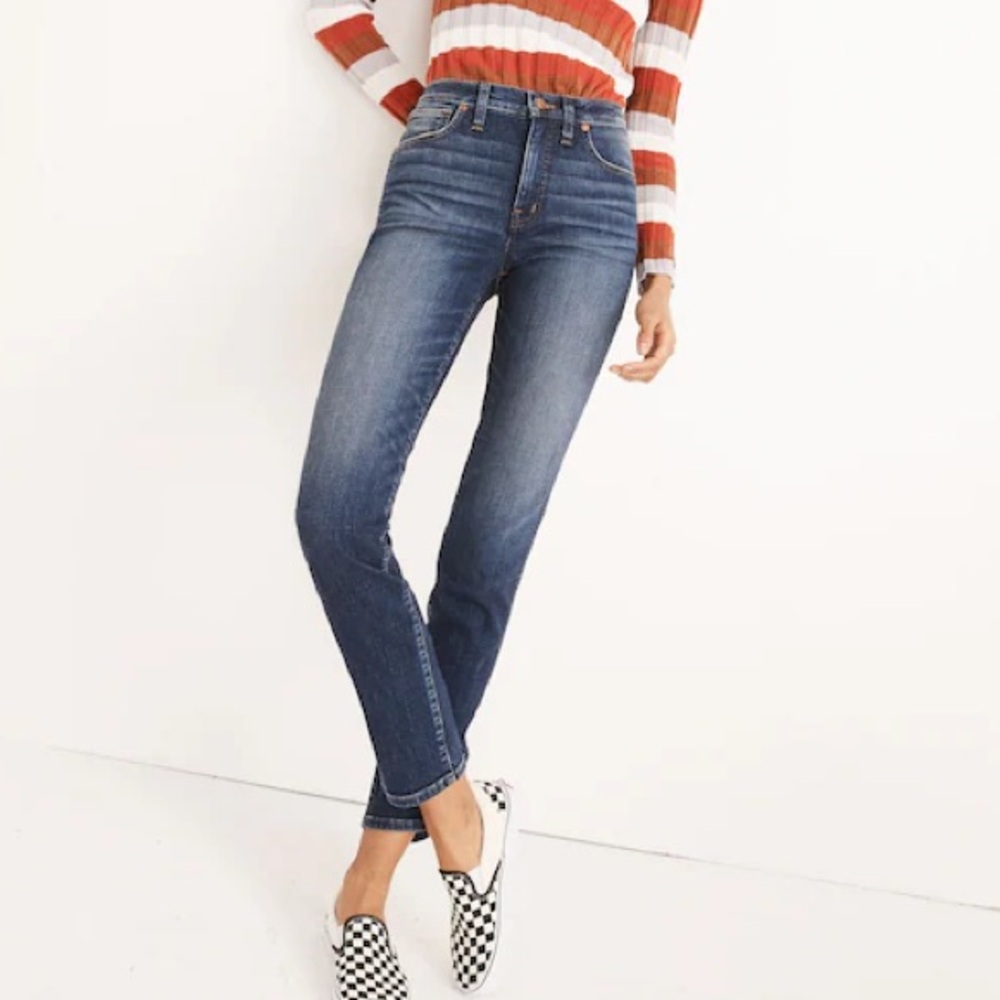 Madewell Slim Straight Women’s 28 6 Stretch Blue Denim Jeans Slim Straight 28x27 - Picture 4 of 15
